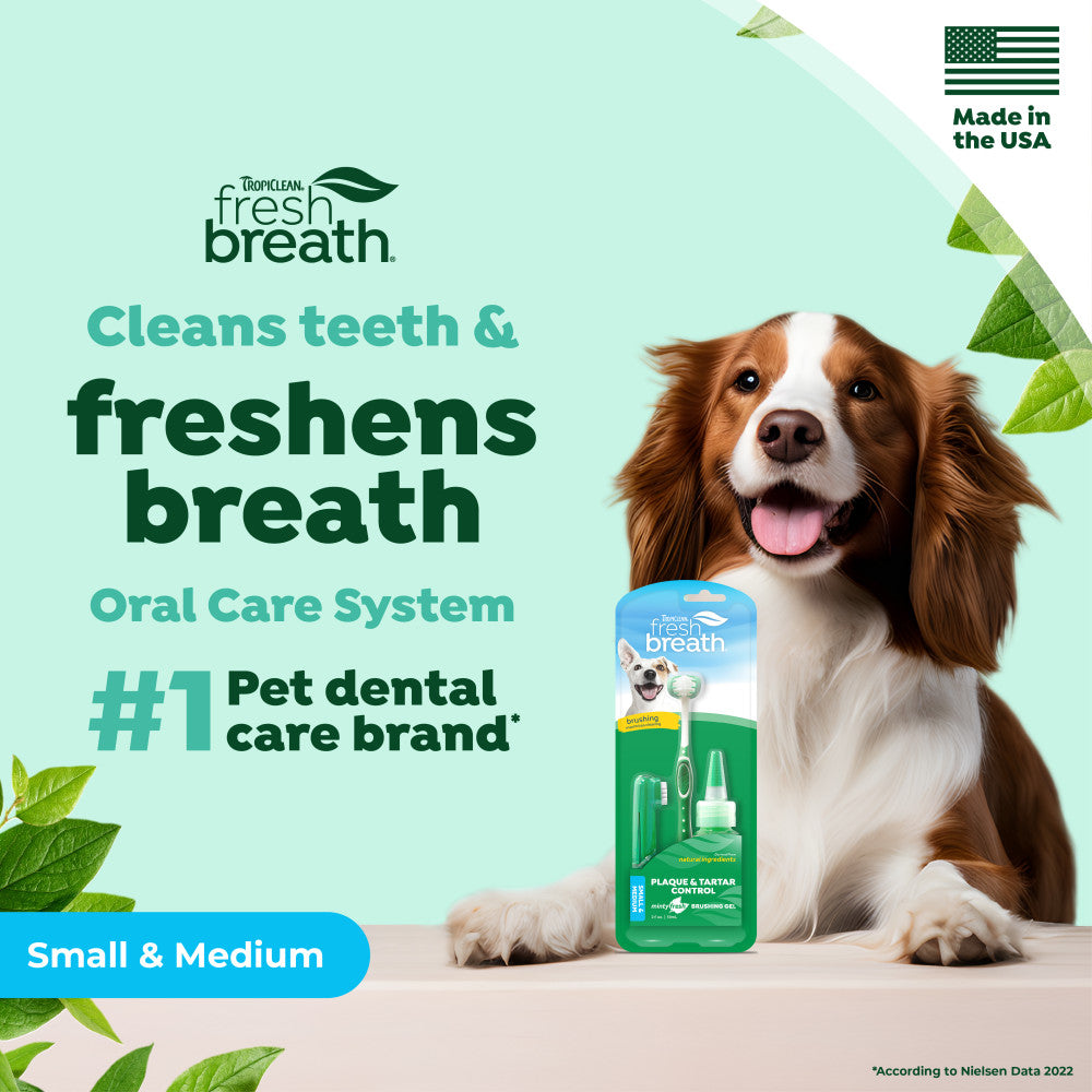 TropiClean Fresh Breath Plaque & Tartar Control Kit for Small & Medium Dogs