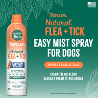 TropiClean Natural* Flea + Tick Dog + Home Easy Mist Spray, 14oz