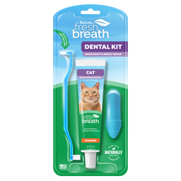 TropiClean Fresh Breath Odor & Tartar Control Dental Kit for Cats