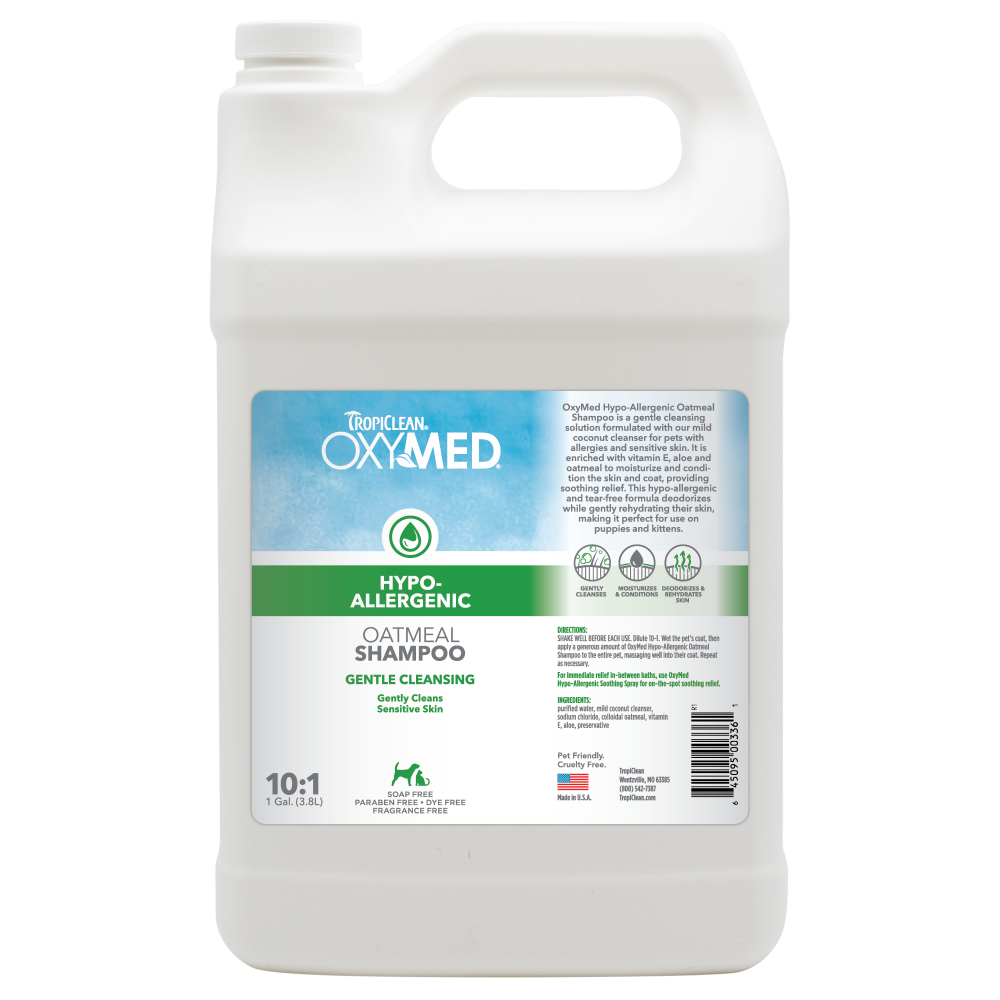TropiClean OxyMed Hypoallergenic Shampoo for Pets, 1 gal