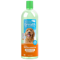 TropiClean Fresh Breath Dental Water Additive Skin & Coat with Collagen for Dogs 33.8oz