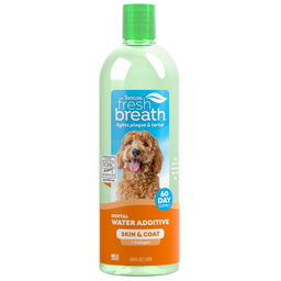 TropiClean Fresh Breath Dental Water Additive Skin & Coat with Collagen for Dogs 33.8oz
