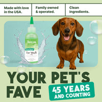 TropiClean Postbiotic Ear Wash for Pets, 4oz