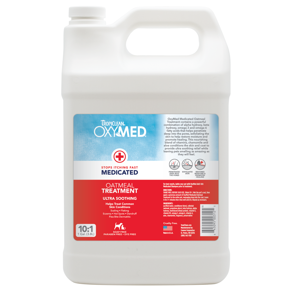 TropiClean OxyMed Medicated Anti-Itch Conditioning Treatment for Pets, 1 gal