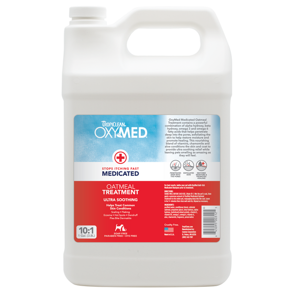 TropiClean OxyMed Medicated Anti-Itch Conditioning Treatment for Pets, 1 gal