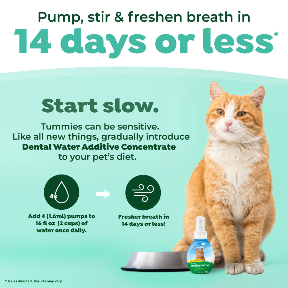 TropiClean Fresh Breath Cat Dental Water Additive Concentrate, 2.2 oz