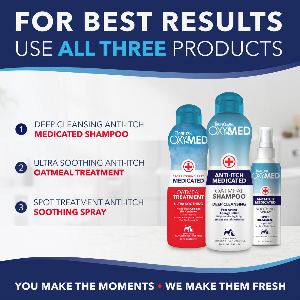 TropiClean OxyMed Medicated Anti Itch Shampoo for Pets, 1 gal