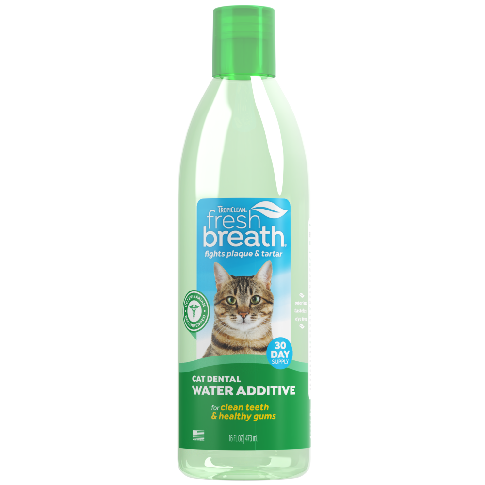 TropiClean Fresh Breath Dental Water Additive for Cats, 16oz