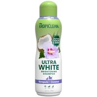 TropiClean Ultra White Brightening Shampoo for Pets, 20oz - Lined Cap