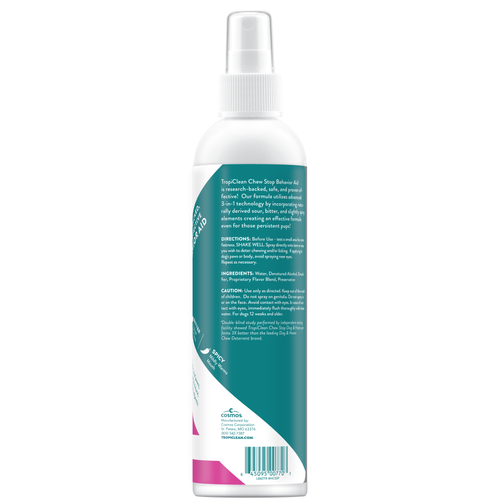 TropiClean Chew Stop Behavior Aid Dog & Home Spray, 8oz