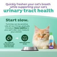 TropiClean Fresh Breath Dental Water Additive + Urinary Tract Support for Cats, 16oz