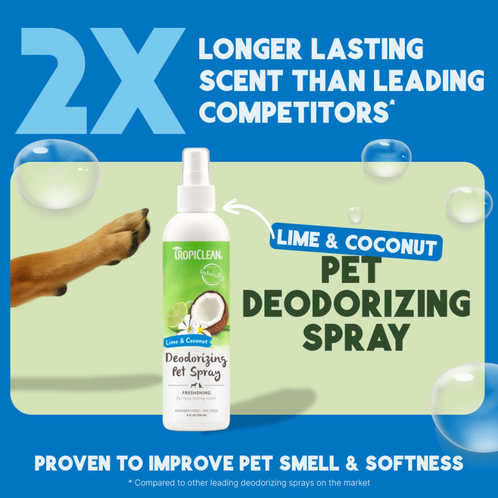 Sunsetting - TropiClean Lime & Coconut Deodorizing Spray for Pets, 8oz