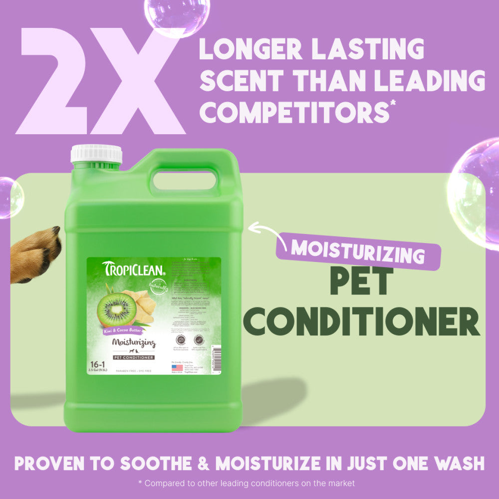TropiClean Kiwi & Cocoa Butter Moisturizing Conditioner for Pets, 2.5 gal