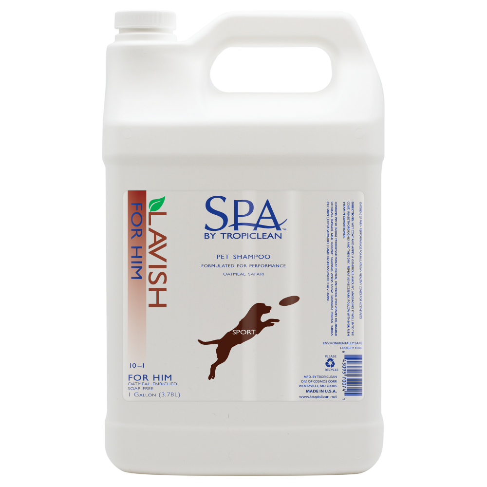 Sunsetting - SPA by TropiClean Lavish For Him Shampoo for Pets, 1 gal