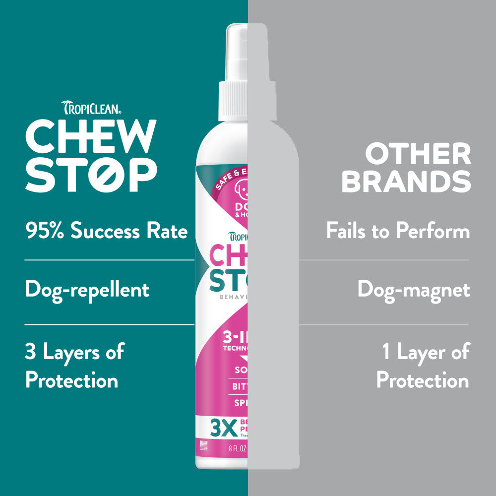 TropiClean Chew Stop Behavior Aid Dog & Home Spray, 8oz