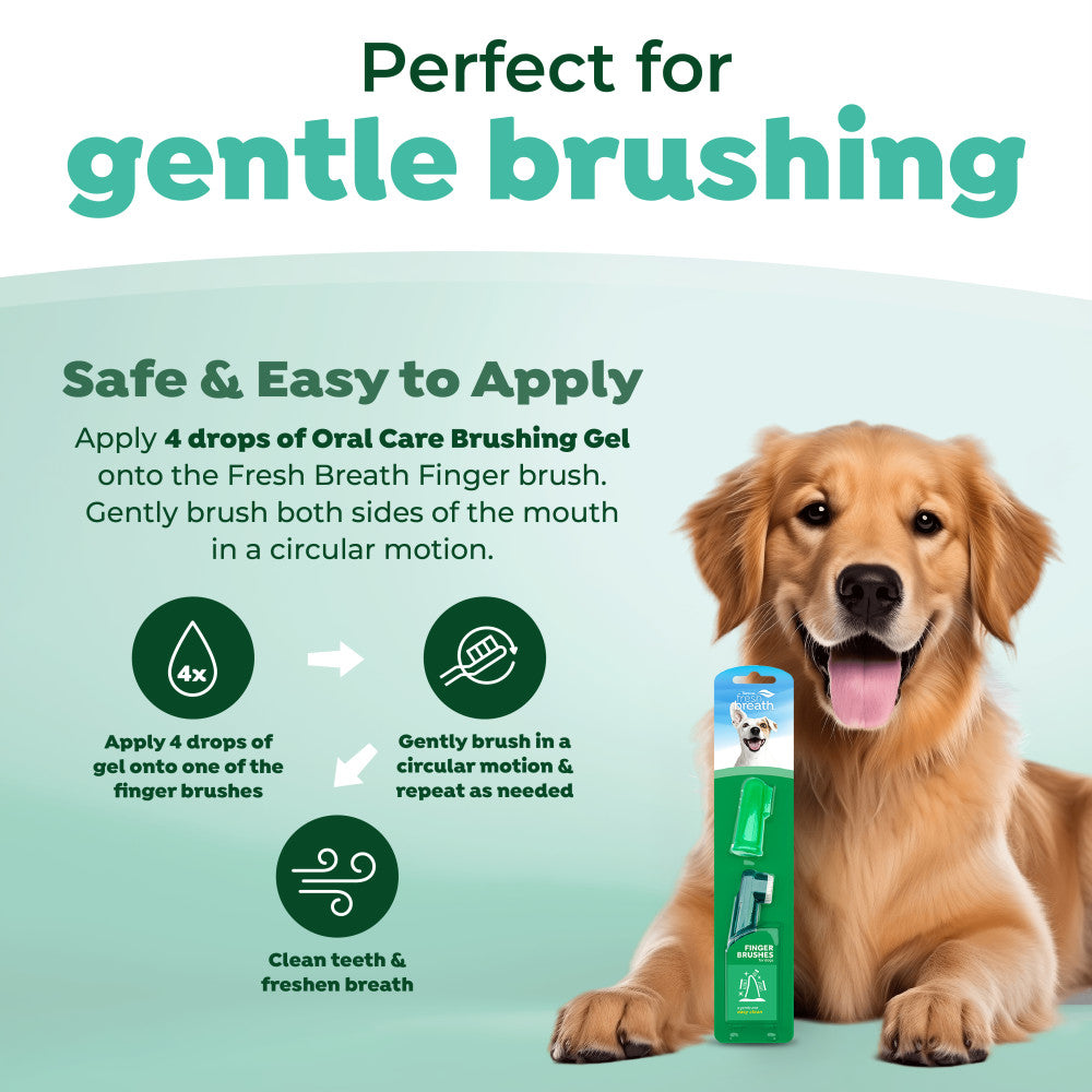 TropiClean Fresh Breath Finger Brushes for Pets, 2 pack