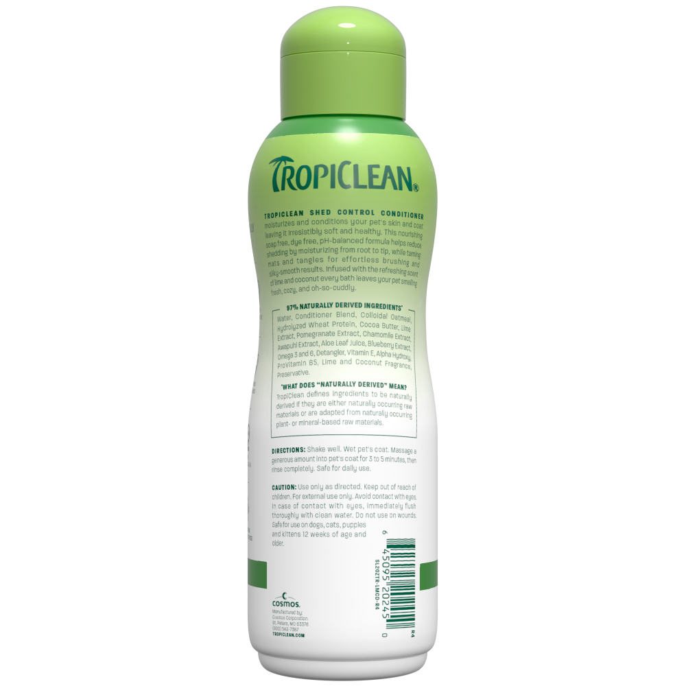 TropiClean Shed Control Conditioner, 20oz - Lined Cap