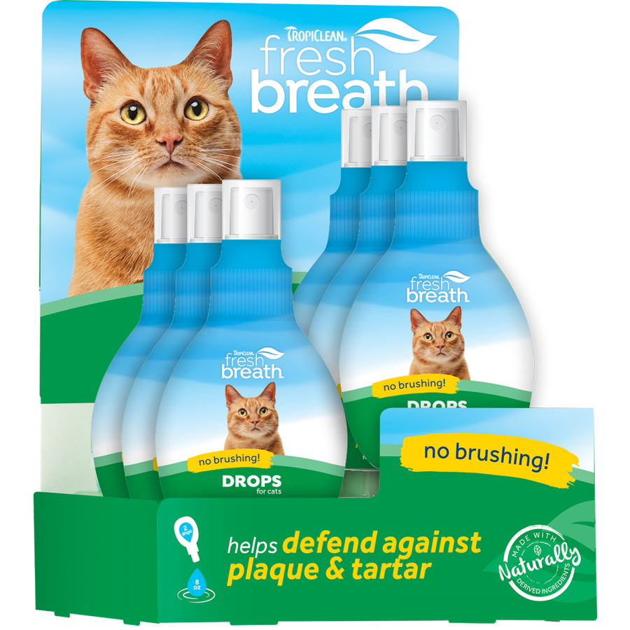 Fresh Breath by TropiClean 6pc Drops for Cats Display
