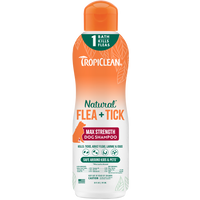 TropiClean Natural* Flea + Tick Maximum Strength Shampoo for Dogs, 20oz