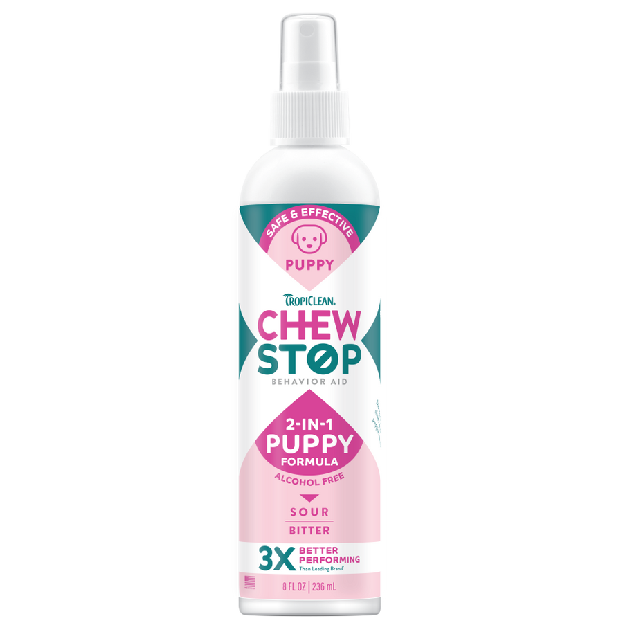 TropiClean Chew Stop Behavior Aid Puppy Spray, 8oz