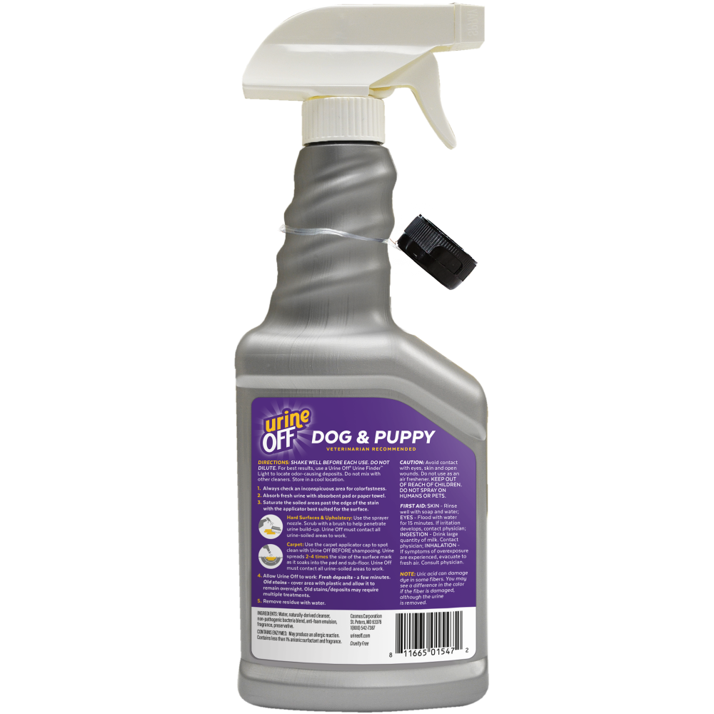 Urine Off Dog & Puppy Hard Surface Sprayer with Carpet Applicator Cap, 16.9oz