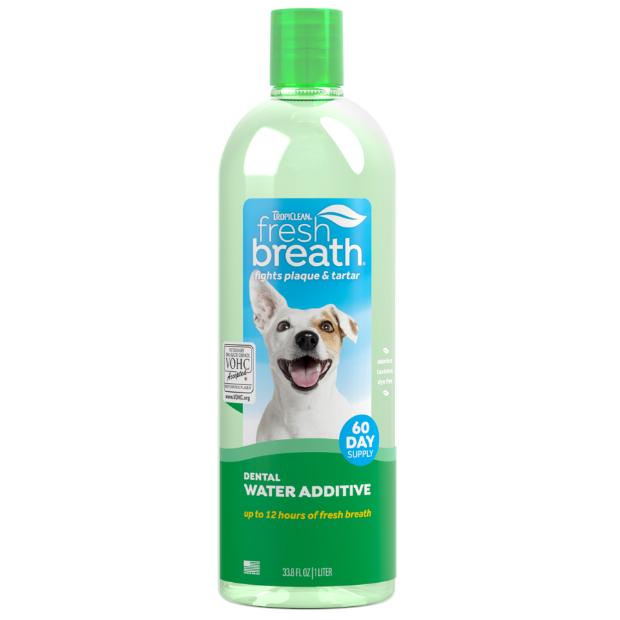 TropiClean Fresh Breath Dental Water Additive for Dogs, 33.8oz