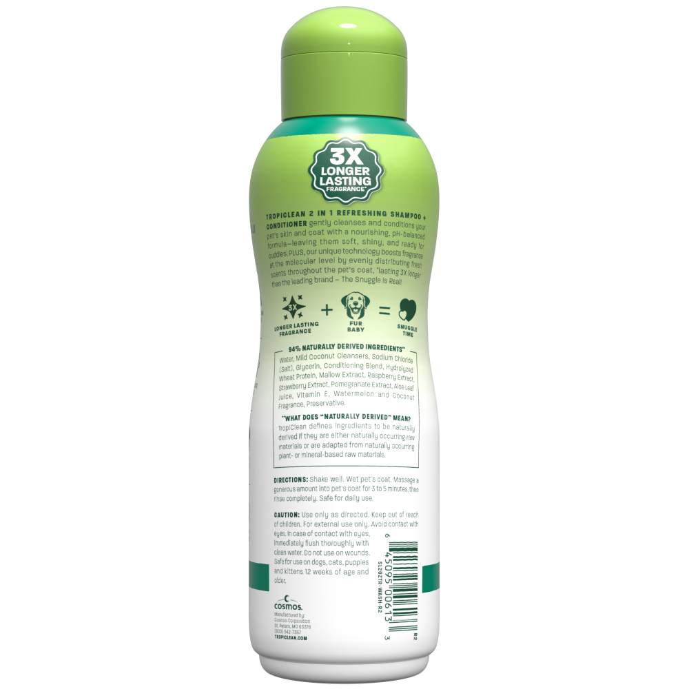 TropiClean 2 In 1 Refreshing Shampoo + Conditioner, 20oz