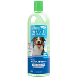 TropiClean Fresh Breath Max Strength Dental Water Additive for Dogs, 33.8oz
