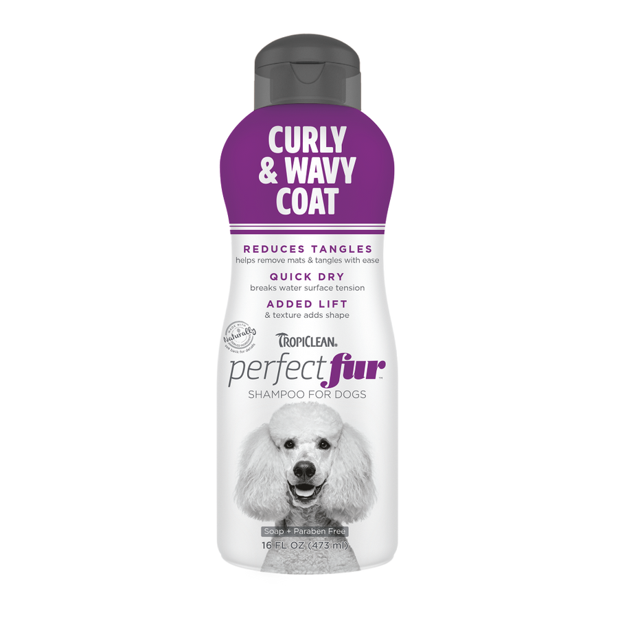 TropiClean PerfectFur Curly & Wavy Coat Shampoo for Dogs, 16oz