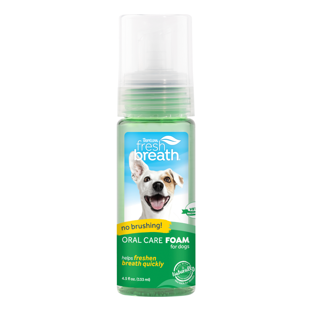 TropiClean Fresh Breath Mint Foam for Pets, 4.5oz