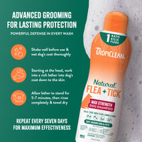 TropiClean Natural* Flea + Tick Maximum Strength Shampoo for Dogs, 20oz