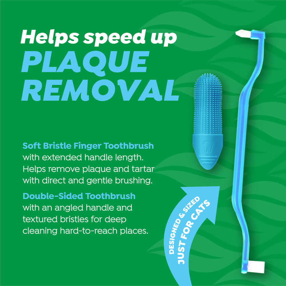 TropiClean Fresh Breath Odor & Tartar Control Dental Kit for Cats