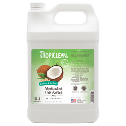 TropiClean Oatmeal & Tea Tree Medicated Itch Relief Shampoo for Pets, 1 gal