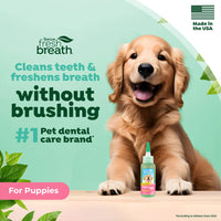 TropiClean Fresh Breath No Brushing Clean Teeth Dental & Oral Care Gel for Puppies, 2oz