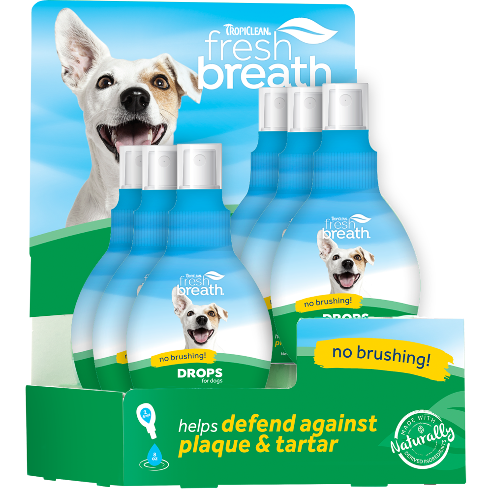 Fresh Breath by TropiClean 6pc Drops for Dogs Display