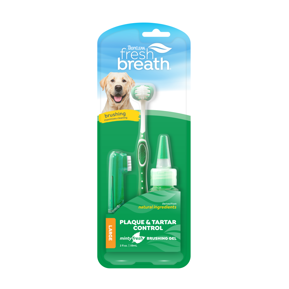 TropiClean Fresh Breath Plaque & Tartar Control Kit for Large Dogs