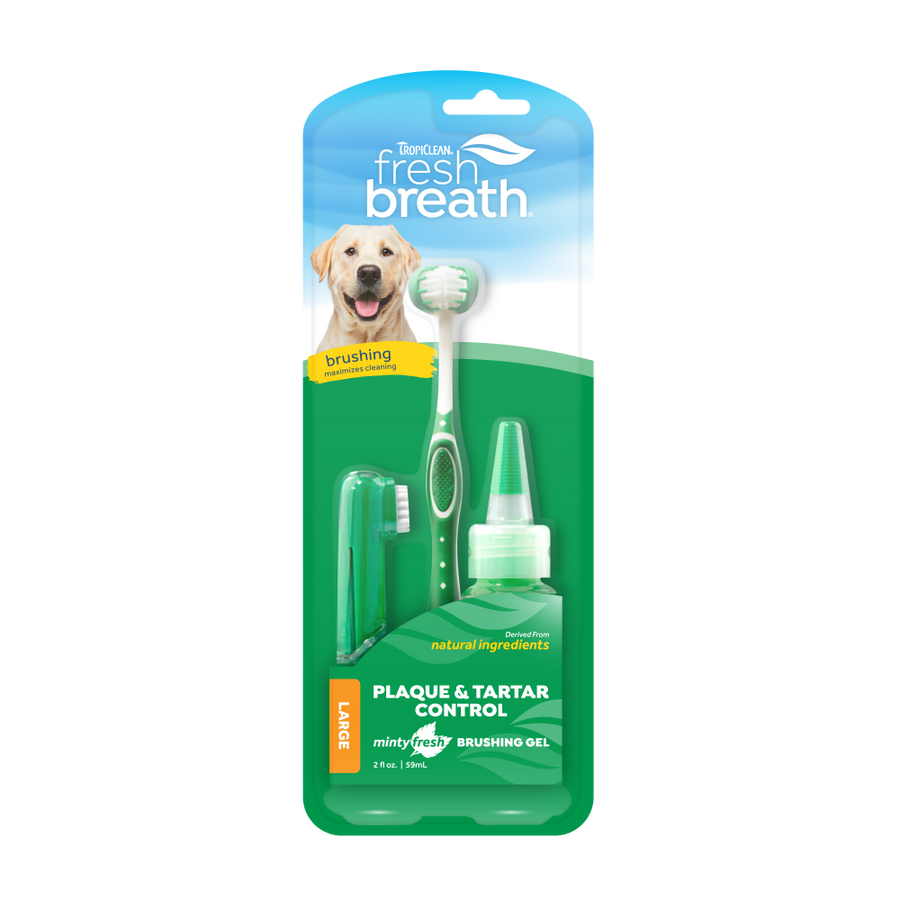 TropiClean Fresh Breath Plaque & Tartar Control Kit for Large Dogs
