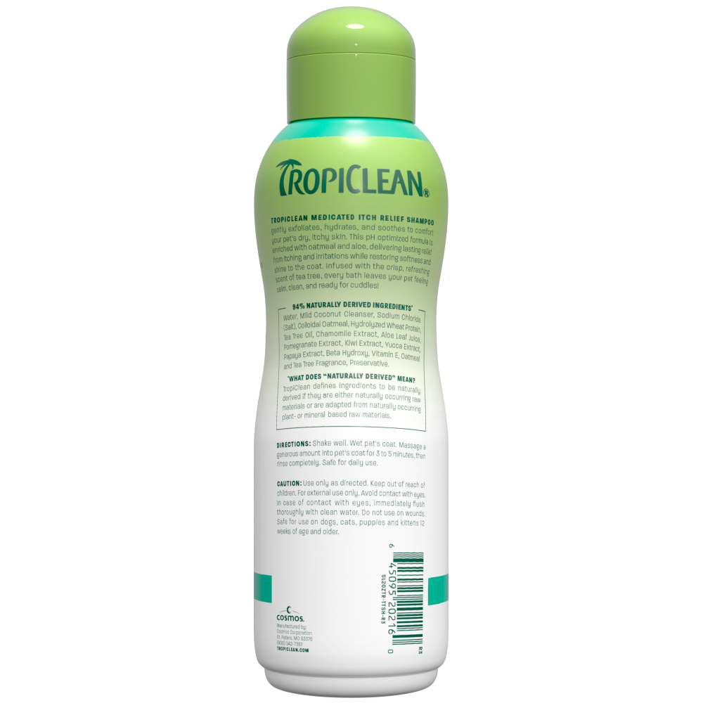 TropiClean Medicated Itch Relief Shampoo, 20oz - Lined Cap