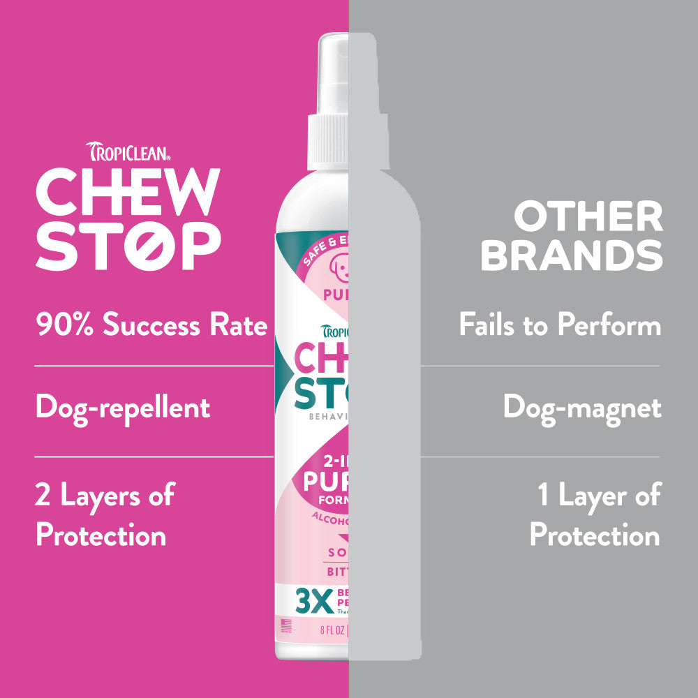 TropiClean Chew Stop Behavior Aid Puppy Spray, 8oz