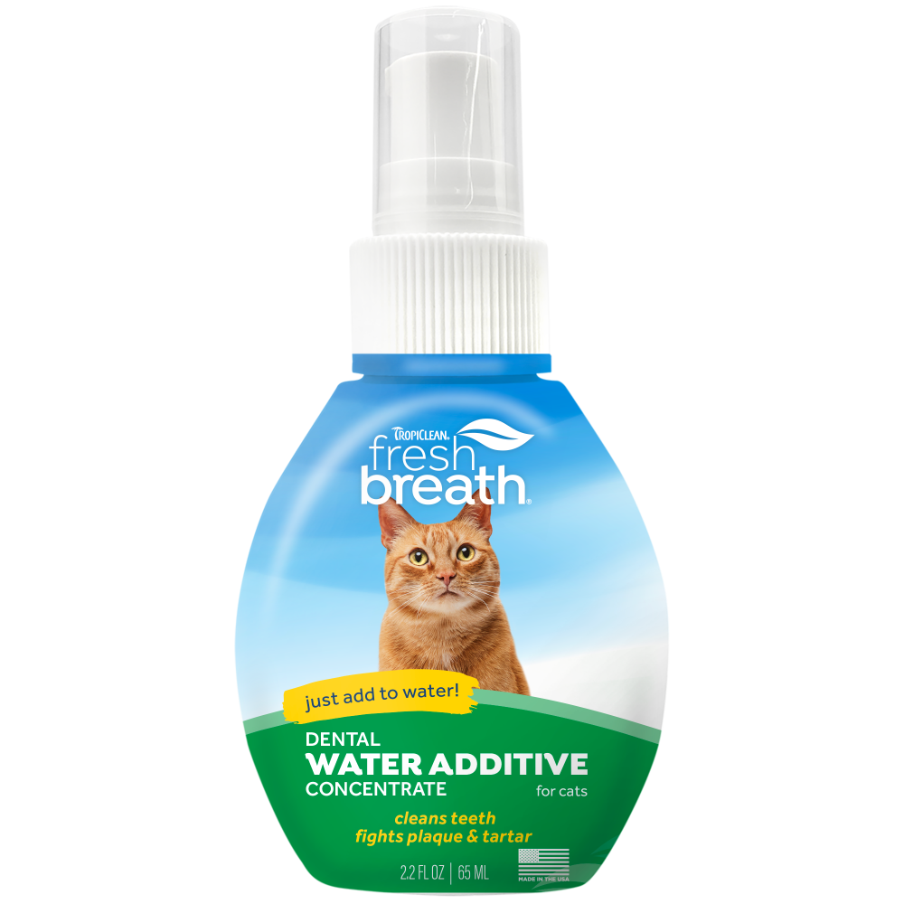 TropiClean Fresh Breath Cat Dental Water Additive Concentrate, 2.2 oz