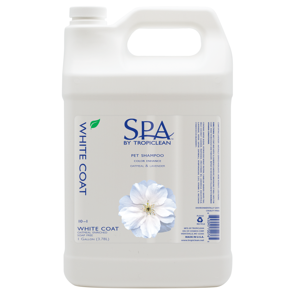Sunsetting - SPA by TropiClean Lavish White Coat Shampoo for Pets, 1 gal
