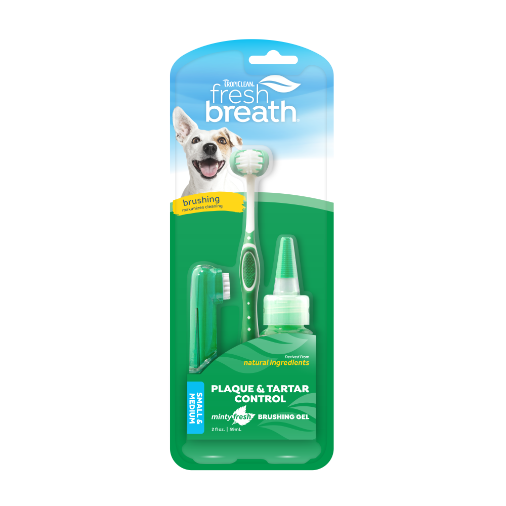TropiClean Fresh Breath Plaque & Tartar Control Kit for Small & Medium Dogs
