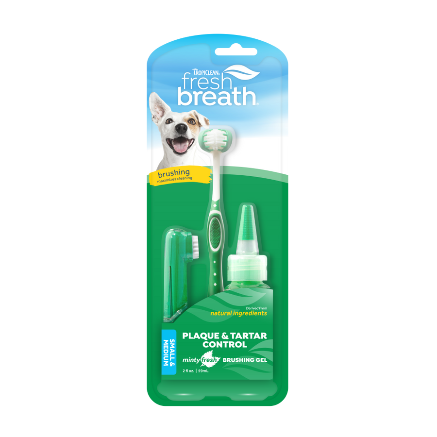 TropiClean Fresh Breath Plaque & Tartar Control Kit for Small & Medium Dogs
