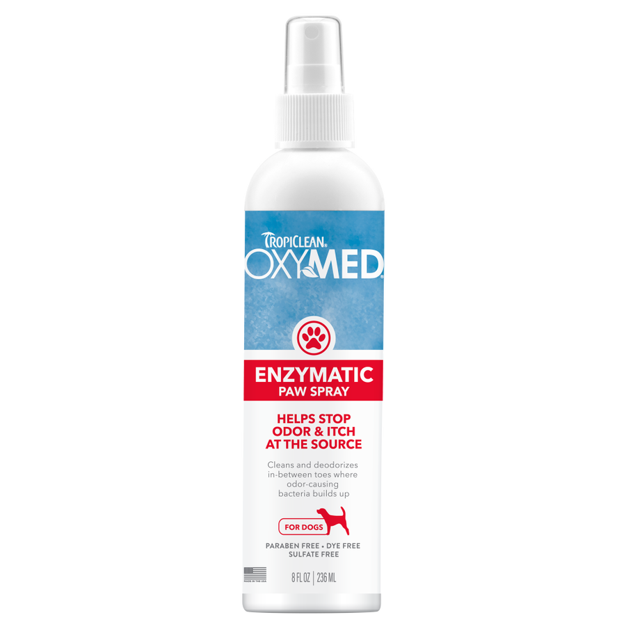TropiClean OxyMed Enzymatic Paw Odor and Itch Spray, 8oz