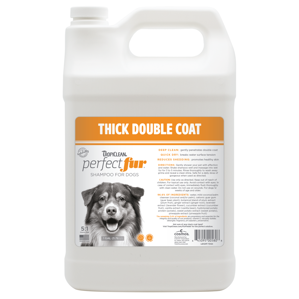 TropiClean PerfectFur Thick Double Coat Shampoo for Dogs, 1 gal