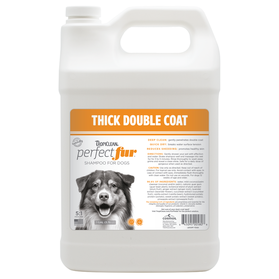 TropiClean PerfectFur Thick Double Coat Shampoo for Dogs, 1 gal