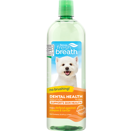 TropiClean Fresh Breath Dental Health Solution Supports Skin Health for Dogs, 33.8oz