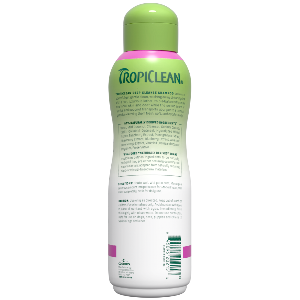 TropiClean Deep Cleanse Shampoo for Pets, 20oz - Lined Cap