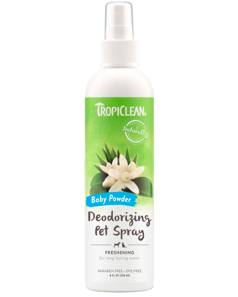 Sunsetting - TropiClean Baby Powder Deodorizing Spray for Pets, 8oz