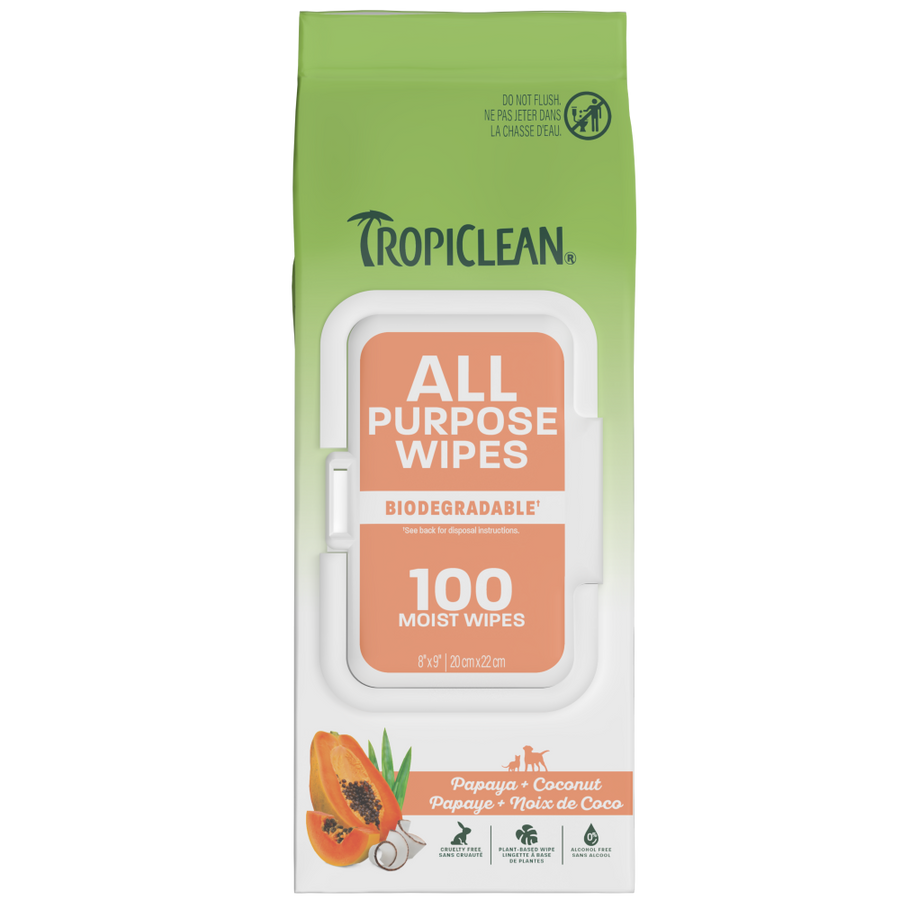 TropiClean All-Purpose Pet Wipes, 100ct